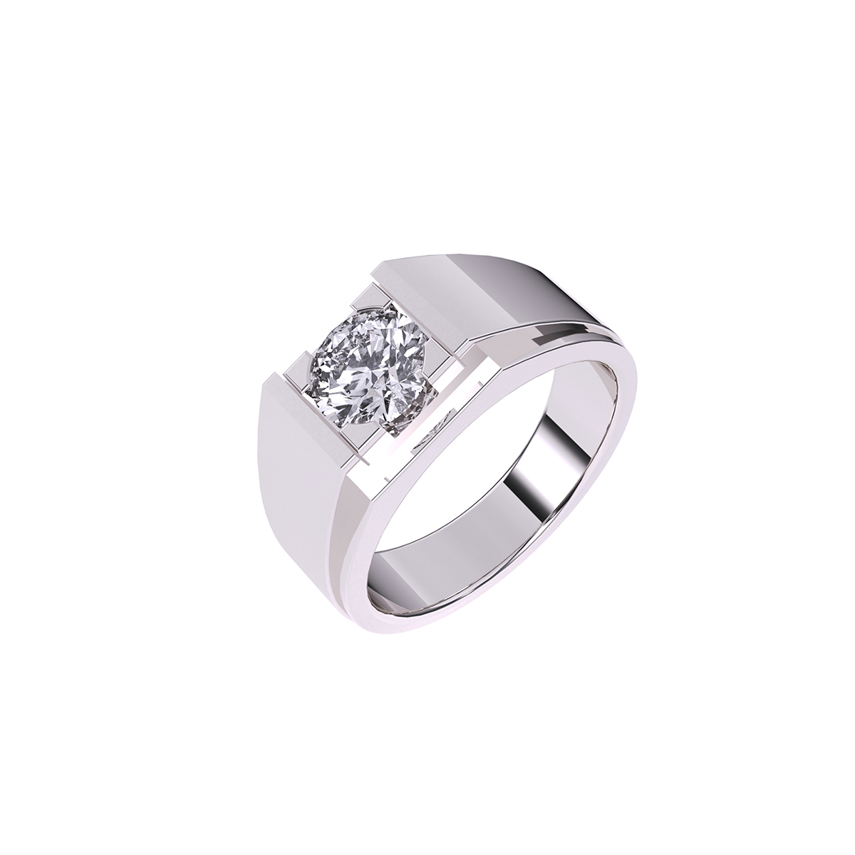 Unique Lab Grown Solitaire Men's Ring